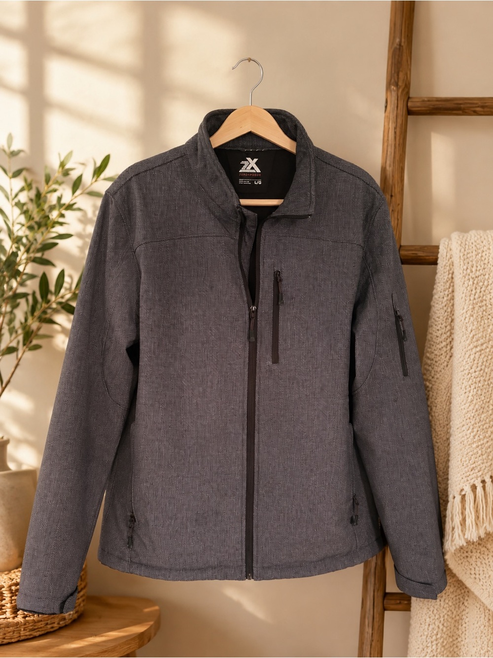 ZeroXposur Men's Charcoal Heather Zip-Front Softshell Jacket